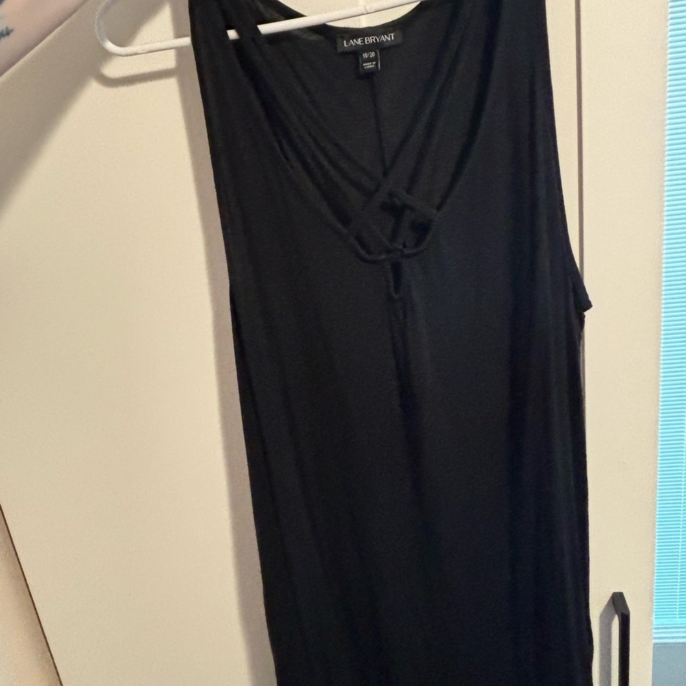 Lane Bryant Black Tank Top with Knot Detail